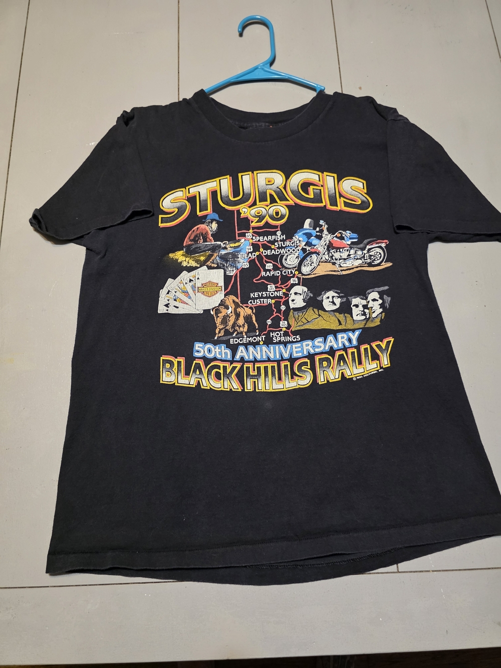 Harley-Davidson Black Sturgis '90 50th Anniversary Rally Tee